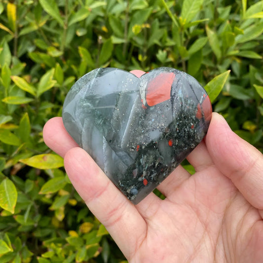 Natural African Bloodstone Heart Carving