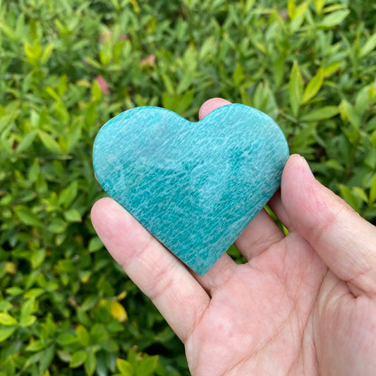 Natural Amazonite Heart Carving