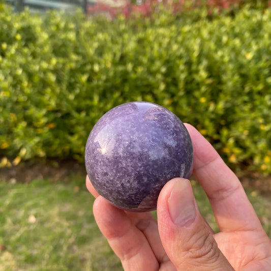 Natural Lepidolite Sphere Carving