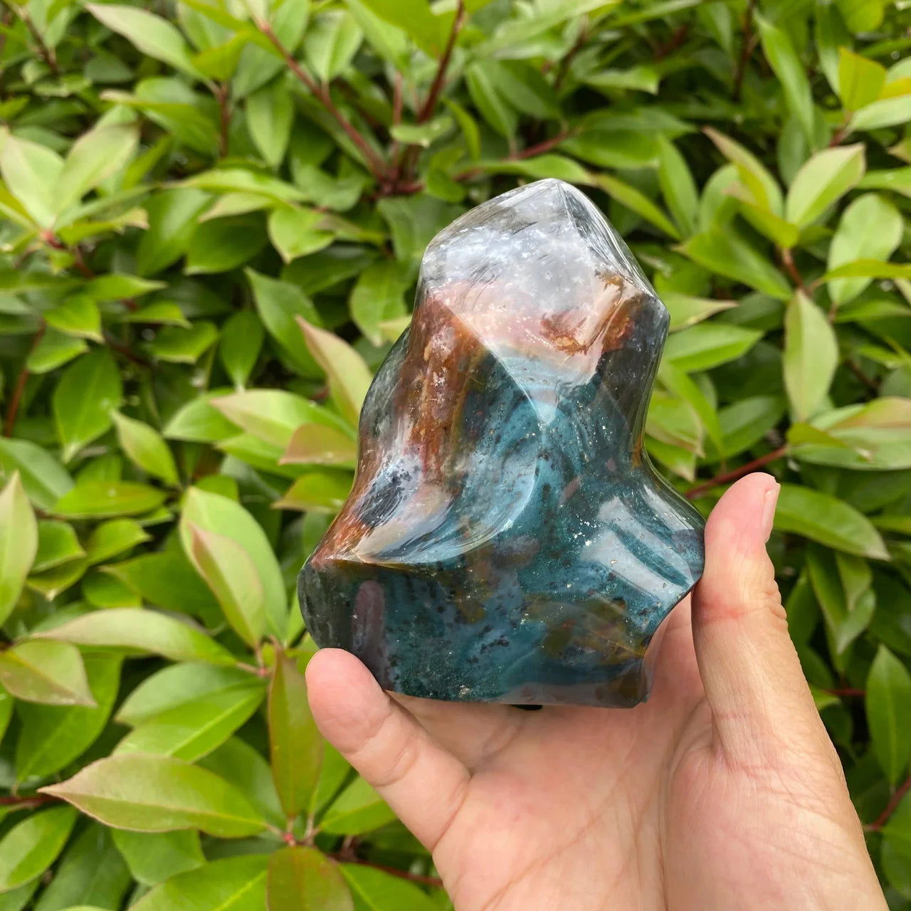 Ocean Jasper Flame Carving