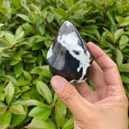 Natural Orca Agate Flame Carving