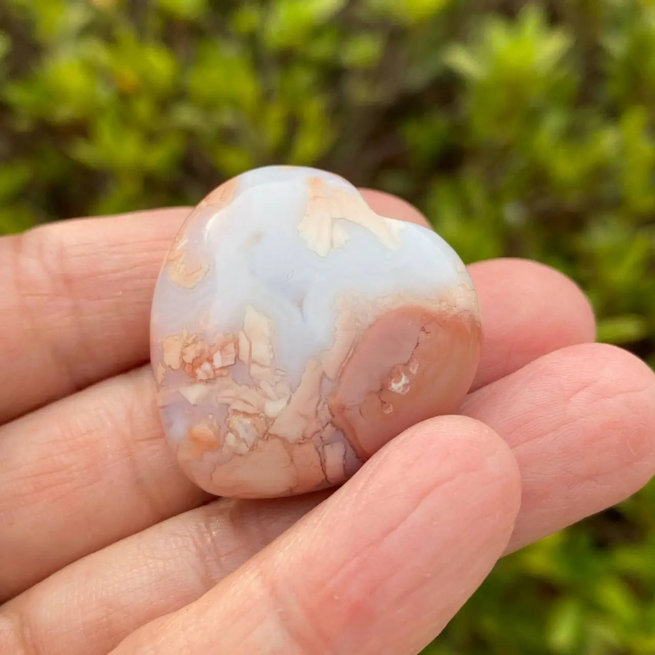 Natural Pink Agate Mini Heart  Carvings