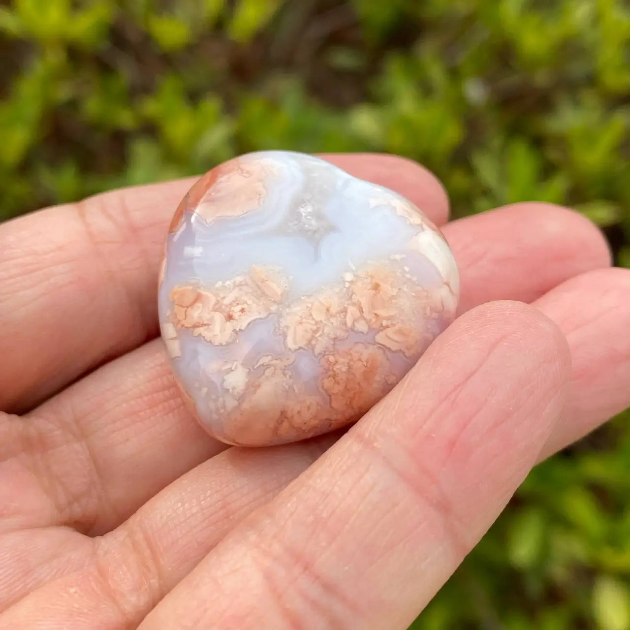 Natural Pink Agate Mini Heart  Carvings