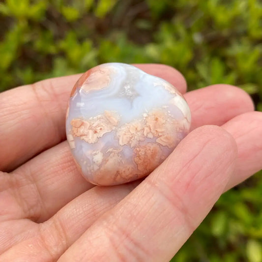 Natural Pink Agate Mini Heart  Carvings