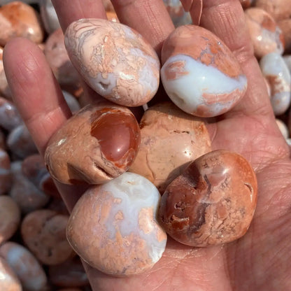 Natural Pink Agate Mini Heart  Carvings