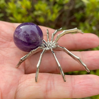 Natural Amethyst Animal Carvings – Bee and Spider