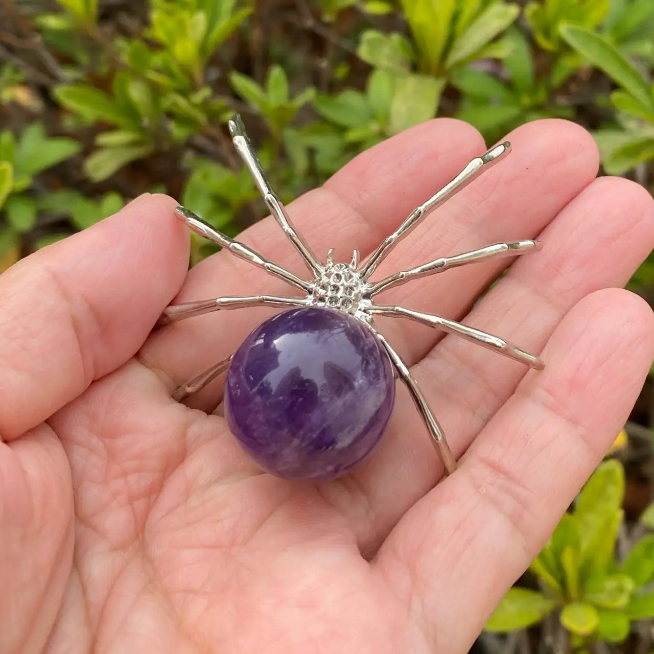 Natural Amethyst Animal Carvings – Bee and Spider