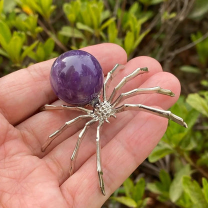 Natural Amethyst Animal Carvings – Bee and Spider