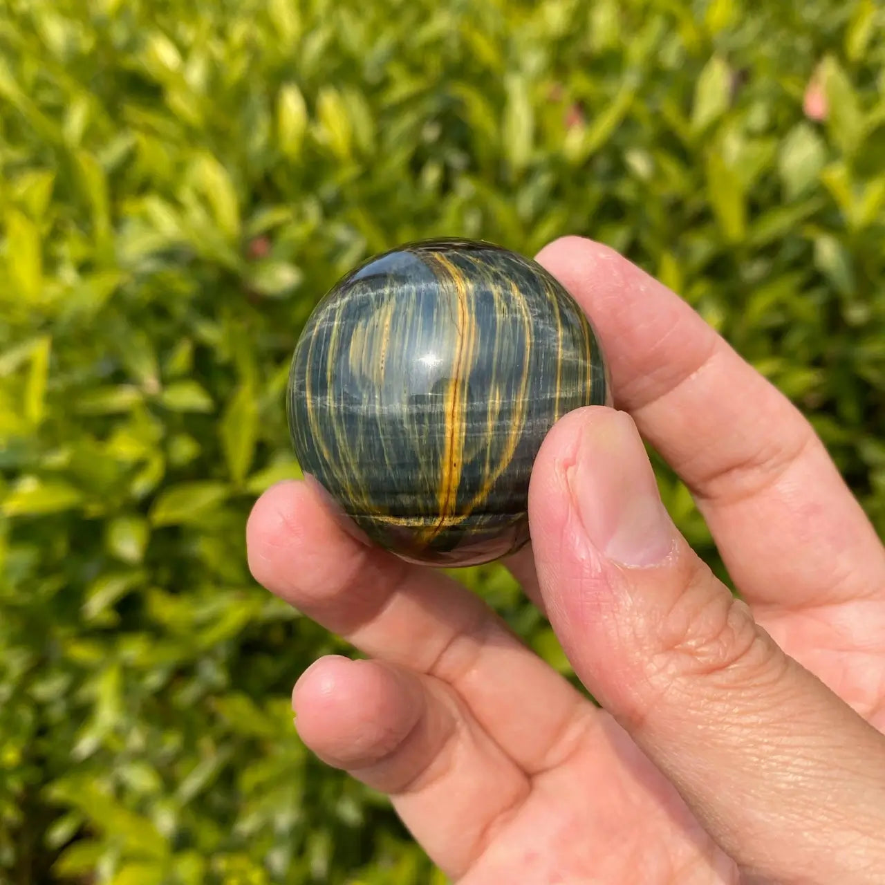 Natural Blue-Yellow Tiger's Eye Sphere Carving
