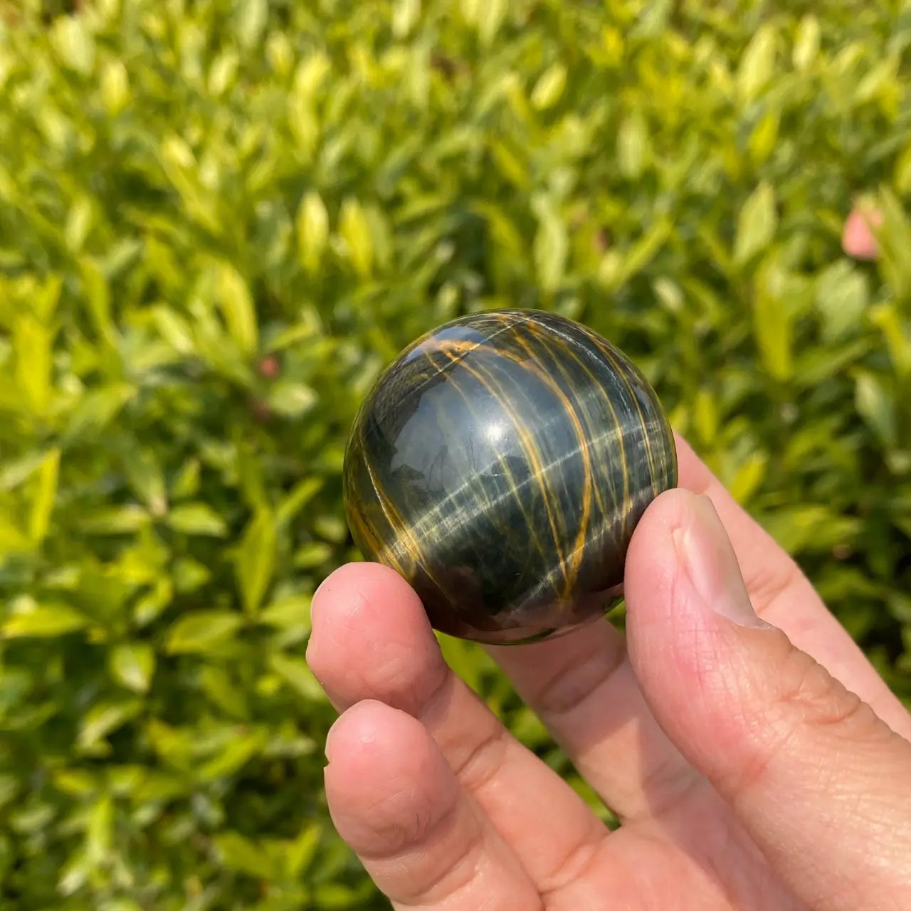 Natural Blue-Yellow Tiger's Eye Sphere Carving