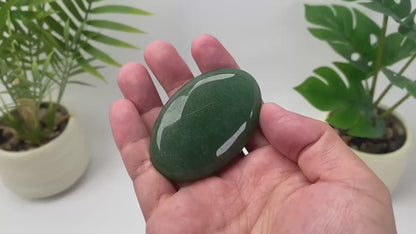 Natural Green Strawberry Quartz Palm Stone