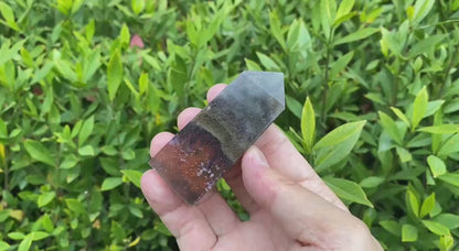Natural Aurora Fluorite Tower Carving