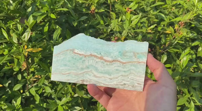 Natural Hemimorphite Slice Carving with Stand