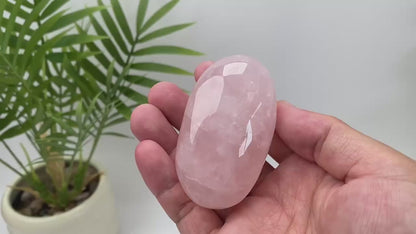 Natural Rose Quartz Palm Stone
