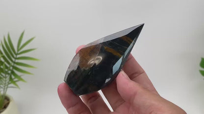 Natural Yellow-Blue Tiger Eye Teardrop