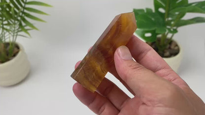 Natural Yellow Fluorite Tower