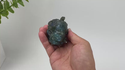 Natural Labradorite Medusa Carving