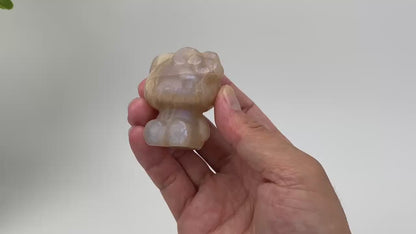 Natural Moonstone Hello Kitty Carving