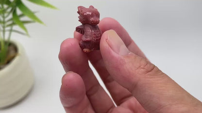 Natural Alashan Agate Little Flying Dragon Carving