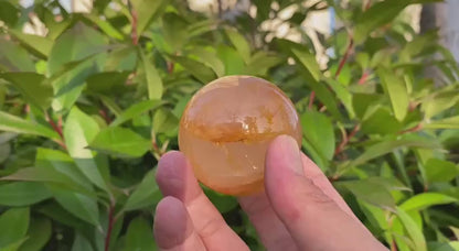 Natural Yellow Fire Quartz Sphere