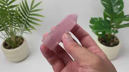 Natural Rose Quartz Tower – Pale Rose Pink