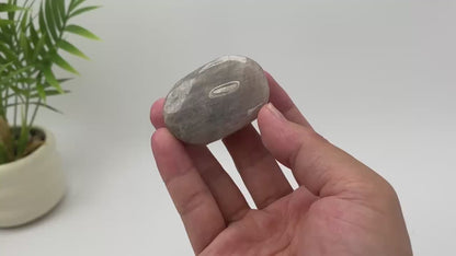 Natural Moonstone Soft Blue Flash Palm Stone