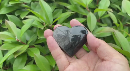 Natural Silver Sheen Obsidian Heart