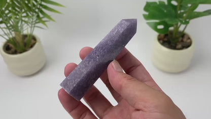 Natural Purple Lepidolite Tower