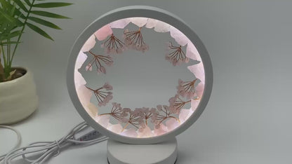 Natural Rose Quartz Bonsai Ring Lamp