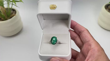 Natural Malachite Adjustable Open Ring · 18K Gold-Plated 925 Sterling Silver