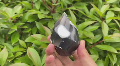 Natural Orca Agate Flame Carving