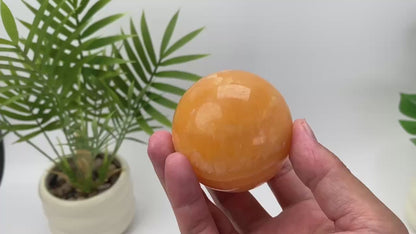 Natural Yellow Calcite Sphere