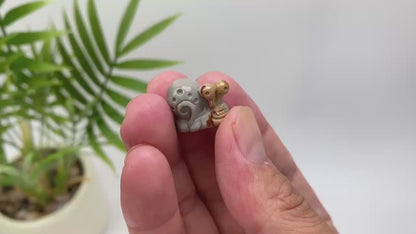 Natural Alashan Agate Snail Carving
