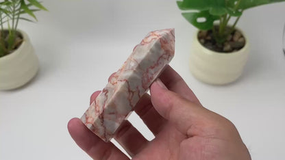 Natural Red Network Jasper Tower
