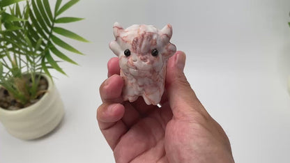 Natural Crystal Highland Cow Carving