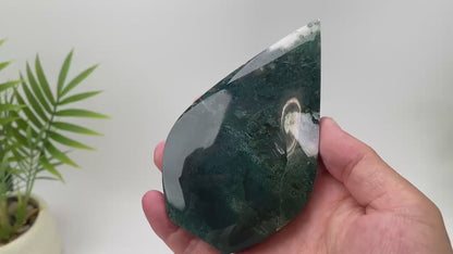 Natural Moss Agate Teardrop