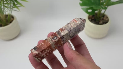 Natural Money Agate Tower