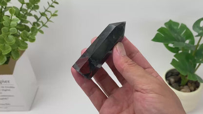 Natural African Bloodstone Tower with Red Inclusions