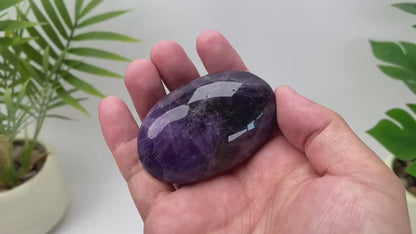 Natural Dream Amethyst Palm Stone