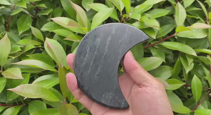 Natural Green Mica Moon Carving