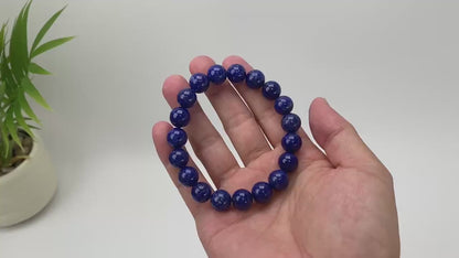 Natural Lapis Lazuli Golden Speckle Beaded Bracelet