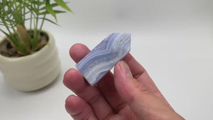Natural Blue Lace Agate Tower