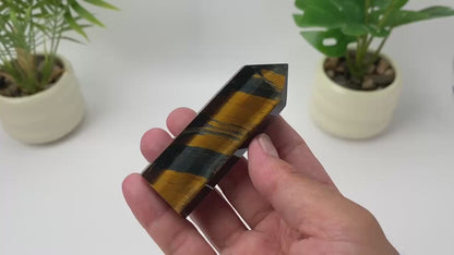 Natural Yellow-Blue Tiger Eye Tower