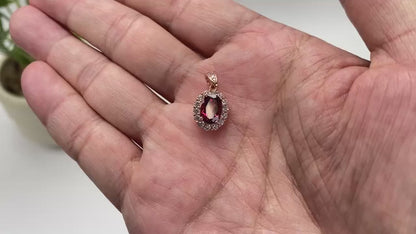 Natural Pyrope Garnet Pendant · 18K Gold-Plated 925 Sterling Silver