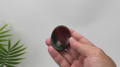 Natural Ocean Jasper Bi-Color Worry Stone
