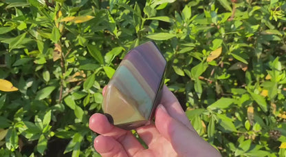 Natural Rainbow Obsidian Freeform Carving