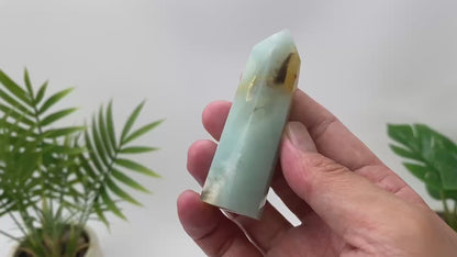 Natural Caribbean Calcite Golden-Banded Tower