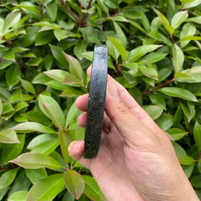 Natural Green Mica Moon Carving