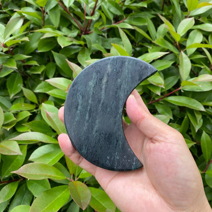 Natural Green Mica Moon Carving