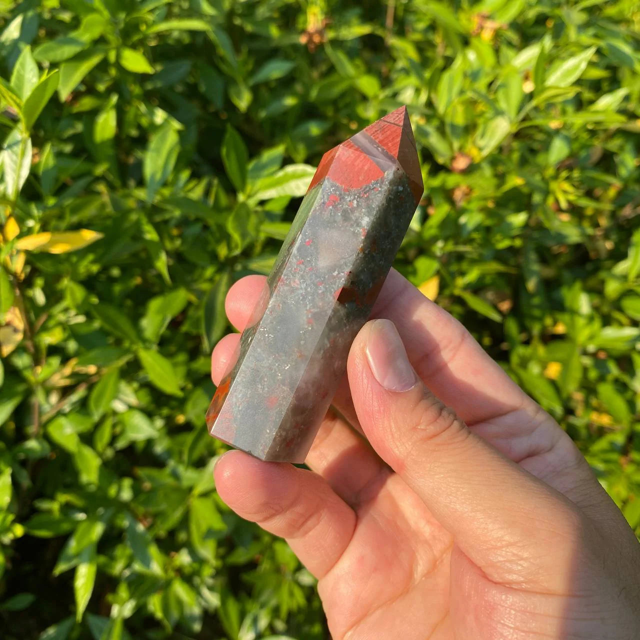 Natural African Bloodstone Tower Carving